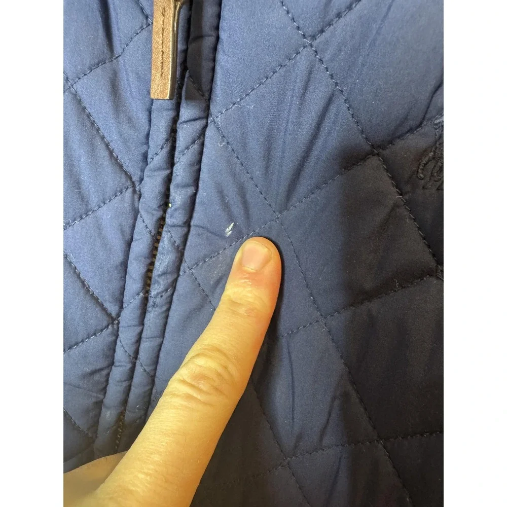 Ralph Lauren Jacket Girls Small 7 Navy Blue Quilted‎ Zip Riding Coat Outerwear